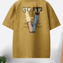 CODEZ Boys Pack of 2 Graphic Printed Round Neck Oversized Cotton T-shirts image 2