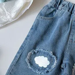 StyleCast x Revolte Girls Slim Fit Mid-Rise Mildly Distressed Heavy Fade Applique Jeans image 5