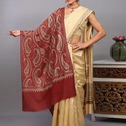 Exotic India Paisley Embroidered Shawl-picture-49