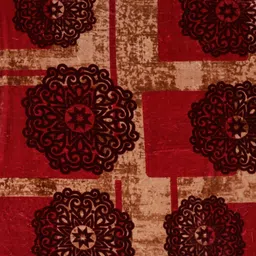 Monte Carlo Red & Cream Ethnic Motifs Printed Heavy Winter Double Bed Blanket 691 GSM image 4