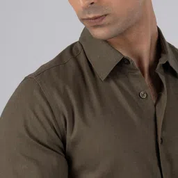 Tailoraedge Men Premium Tailored Fit Solid Spread Collar Formal Shirt image 5