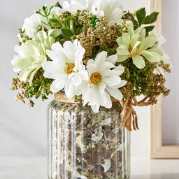 Home Centre White & Yellow Artificial Flower With Pot-image-21