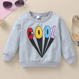Kookie Kids Full Sleeves Sweatshirt Cool Print - Light Grey image 3
