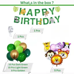 buc Solid Balloon Decoration Combo Kit With Banner Pack Of 45 Birthday Decoration Items Balloon image 2