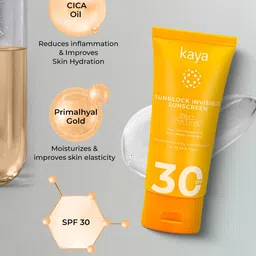 Kaya Sunblock SPF30 PA++ Water Resistant Invisible Sunscreen with Sodium Hyaluronate - 50g image 4