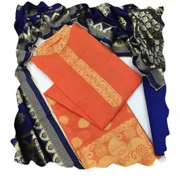 HERE&NOW Floral Embellished Unstitched Dress Material-picture-41