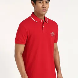 Tommy Hilfiger Men Solid Polo Collar Cotton T-shirt image 4