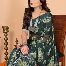 Moda Rapido Floral Poly Georgette Designer Saree image 4