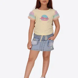 CUTECUMBER Girls A-Line Denim Skirt image 4
