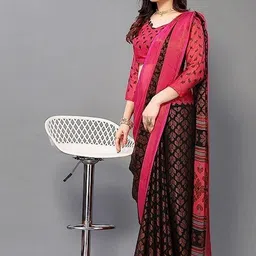 GHAN SALS Floral Printed Brasso Mysore Silk Saree image 4