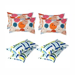 PRTREND White & Orange 6 and more Pieces Abstract Cotton Linen Rectangle Pillow Covers-picture-26