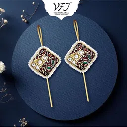 Vighnaharta Diamond Shaped Drop Earrings-picture-16