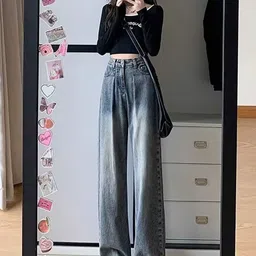 StyleCast x Revolte Women Wide Leg Light Fade Jeans image 2