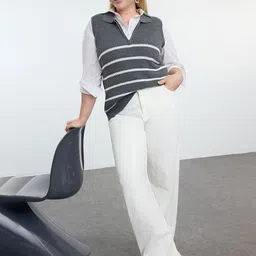 Trendyol Women Striped Sweater Vest image 1