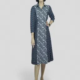 GEETUES Floral Print Puff Sleeve Fit & Flare Dress-picture-31