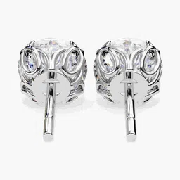 VALANOVA 14Kt White Gold BIS Hallmarked Diamond Studded Studs - 1.45 g image 3