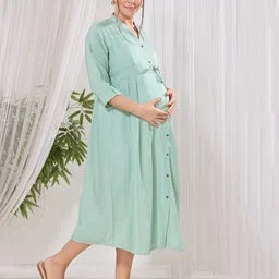 EASY MOM Maternity A-Line Midi Dress image 4