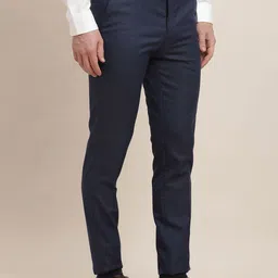 Turtle Men Tailored Skinny Fit Mid Rise Formal Trousers image 2
