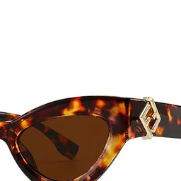 LULU & SKY Women Brown Lens & Brown Rectangle Sunglasses with image 4