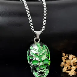 PASU FASHION Unisex Stainless Steel Silver-Plated Contemporary Shaped Pendant with Chain-picture-48