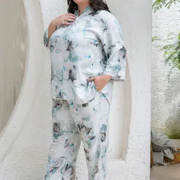 TITTLI Plus Size Printed Mandarin Collar Neck Tunic With Trousers image 4