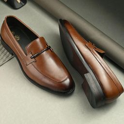 House of Pataudi Men Slip-On Formal Loafers-picture-3
