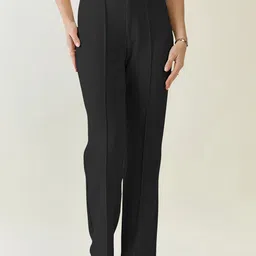 Dream Beauty Fashion Women Straight Fit High-Rise Easy Wash Pleated Trousers-picture-10
