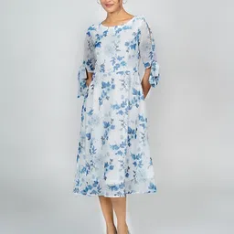 Zink London Floral Printed A-Line Midi Dress image 5