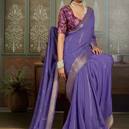 Mitera Woven Design Zari Silk Blend Designer Tussar Saree image 3