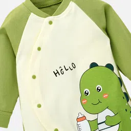 Little Surprise Box LLP Infants Baby Bottle Dino Print Full Sleeves Jumpsuit Style Rompers image 4