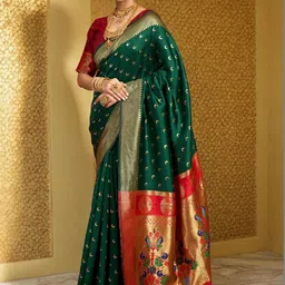 Mitera Ethnic Motifs Zari Paithani Saree image 2
