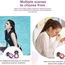 augen Ear Plugs for Sleeping, Noise Canceling, Reusable Silicone (Blue, M6) Ear Plug image 4