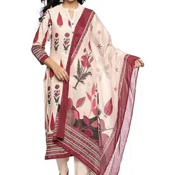 N.B.F Fashion Women Floral Printed Regular Kurta with Trousers & With Dupatta-picture-27