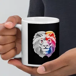 Mr UVD White & Pink Animal Printed Ceramic Glossy Mug - 350 ml-picture-28