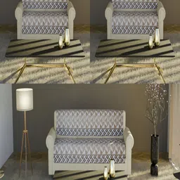 Fashion Throw Beige Printed Velvet Sofa Cover-image-66