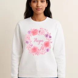 Anikmart Women Graphic Printed Round Neck Organic Cotton Pullover Sweatshirt-picture-35