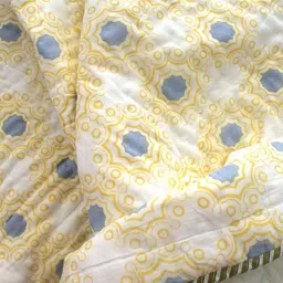 Weaves of Tradition White & Yellow Cartoon Characters Summer 210 GSM Single Bed Blanket image 5