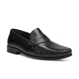 ROSSO BRUNELLO Men Textured Leather Formal Loafers image 1