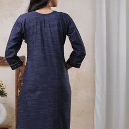 AUZAAI COLLECTION Selection Of 2 Ethnic Motifs Thread Work Pure Cotton Straight Kurtas image 5