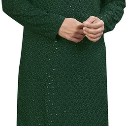 almora Men Embellished Cotton Rayon Straight Kurta-picture-23