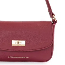 United Colors of Benetton Textured PU Sling Bag image 2