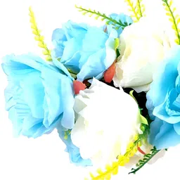 apka mart Blue & Green Rose Artificial Flower image 5