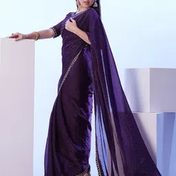 Mitera Embellished Beads and Stones Pure Silk Saree image 3