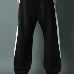 jump cuts Men Striped Black Track Pants image 2