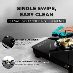 preethi Luxe Pro 2 Burner Glass Manual Gas Stove image 3