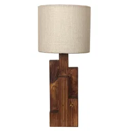 Skyline Wooden Table Lamp with Jute Shade & Brown Base by Symplify image 4