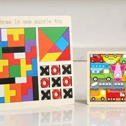 vhd Kids Educational Wooden Puzzle Combo | 3 in 1 Learning & Vehicle Puzzle X54-picture-11