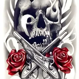 buzzhub Rose Skull Cruss Temporary Tattoo Waterproof Tattoo For Boys And Girls-picture-29