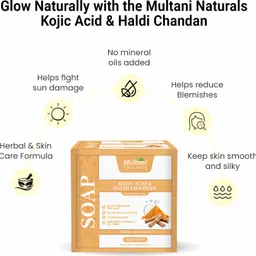 multani Natural 1% Kojic Acid & Haldi Chandan Handmade Soap (Pack of 3) | Skin Whitening image 4