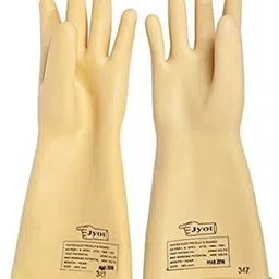 newsangam Electrical Rubber Hand Gloves 11 KVA Jyot Brand Pack of 1 Pair Wet and Dry Glove Set image 2
